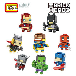 LOZ Mini Super Hero Blocks Batman Captain America Thor Iron Brick Heads Action Figure Assemblage Blocks Toys Offical Authorized - BRICKPICK Shop - Inspire and develop the builders of tomorrow